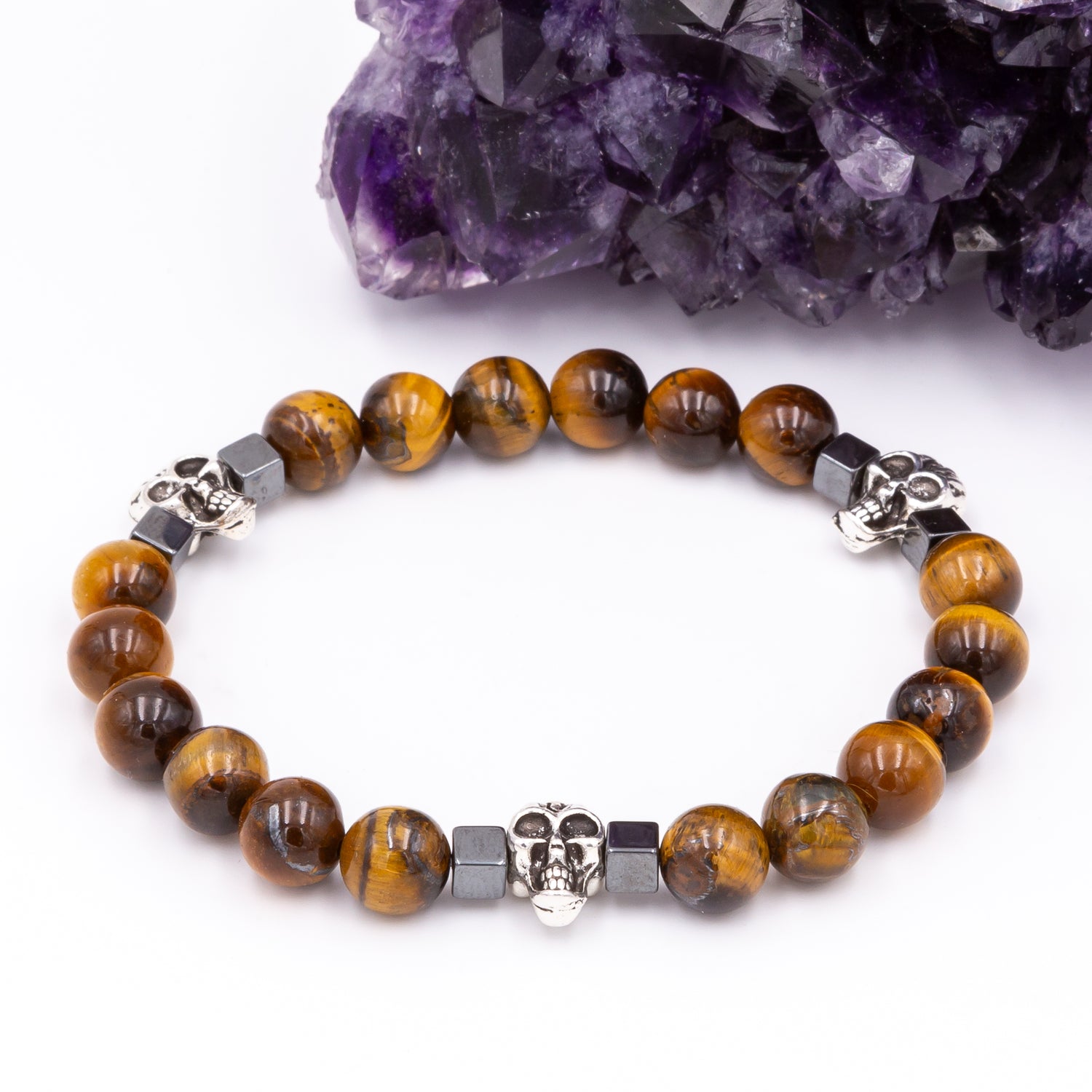 Tiger Eye Skull Bracelet