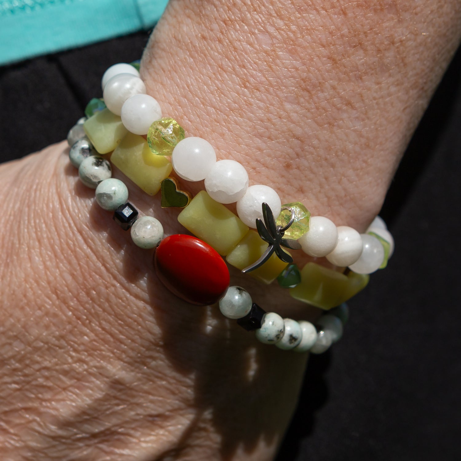 Olive Jade Love Bracelet