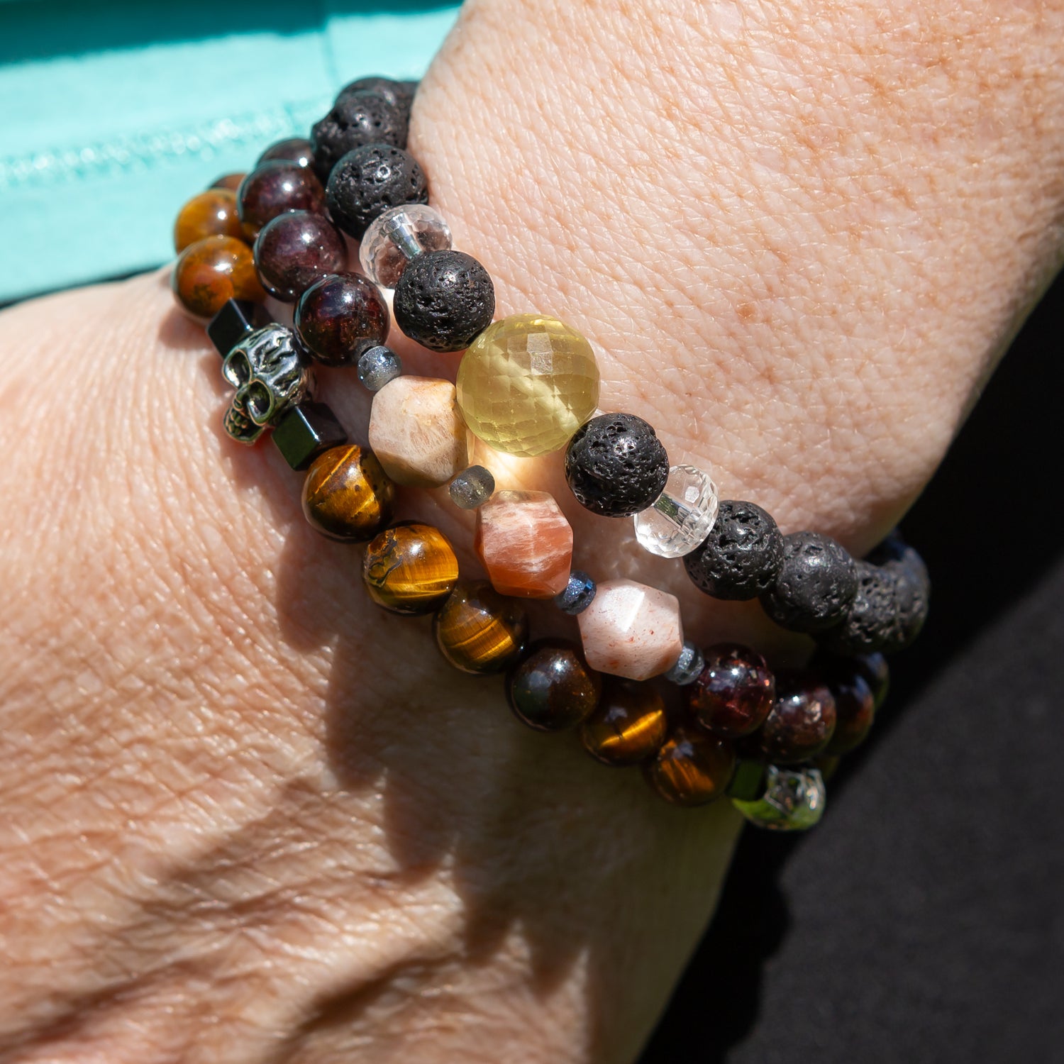 Tiger Eye Skull Bracelet