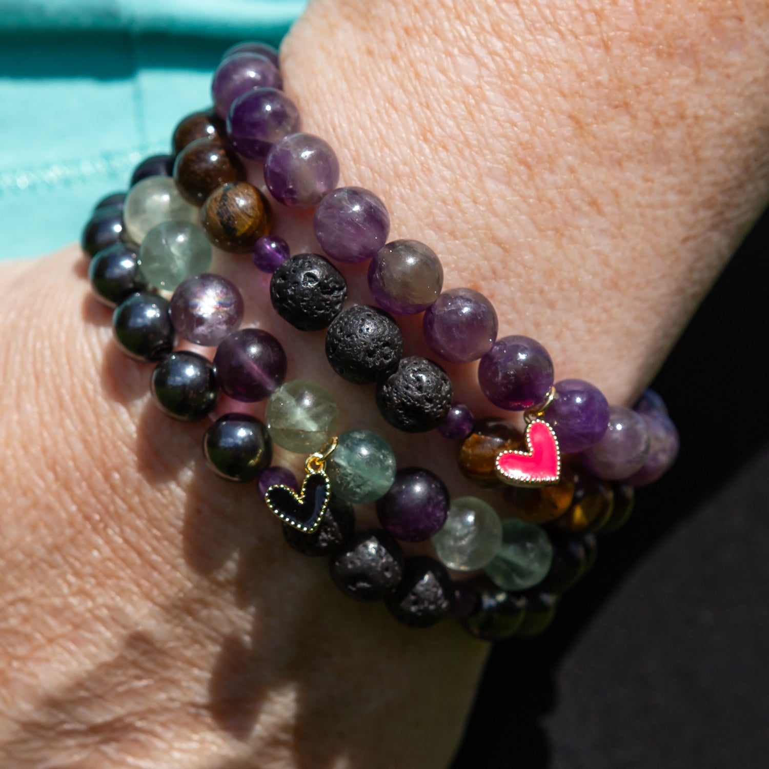 Amethyst Lava Love Bracelet