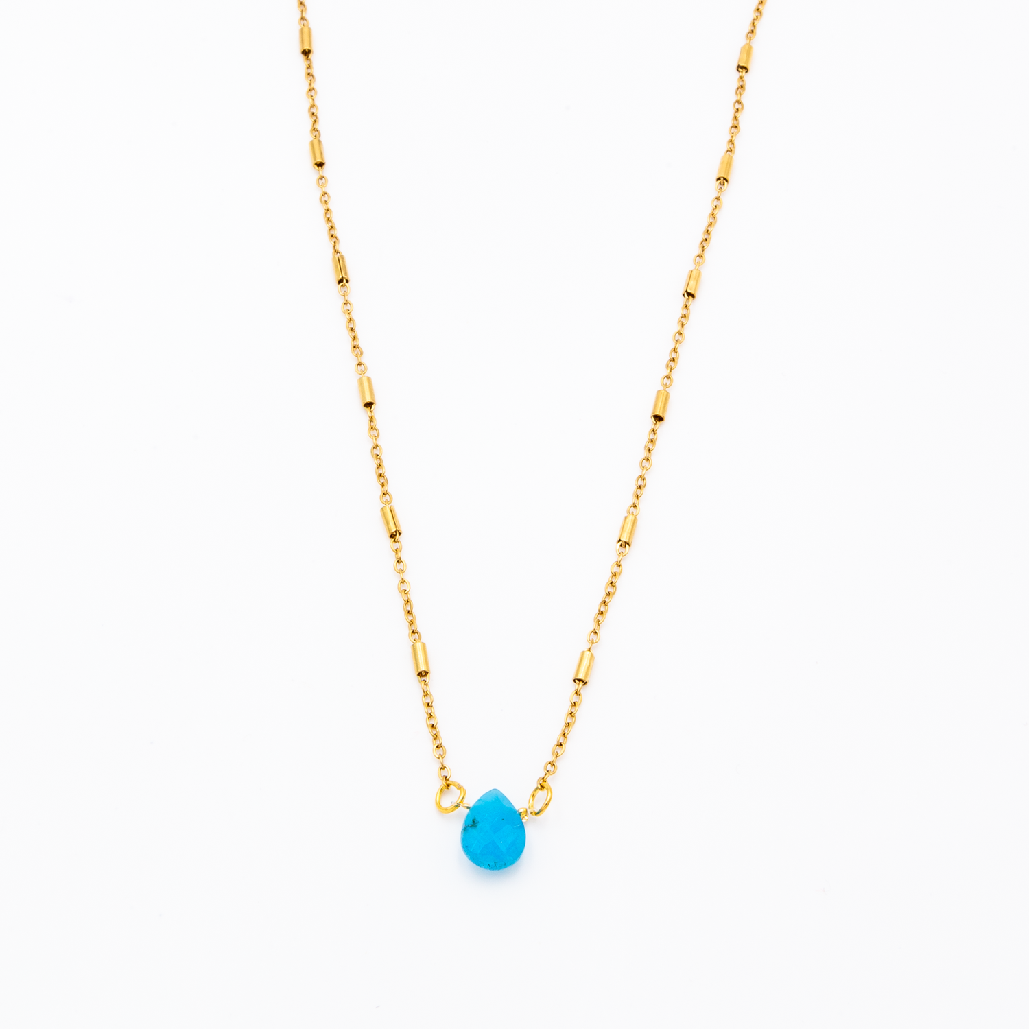 Agate - Barrel Chain Necklace