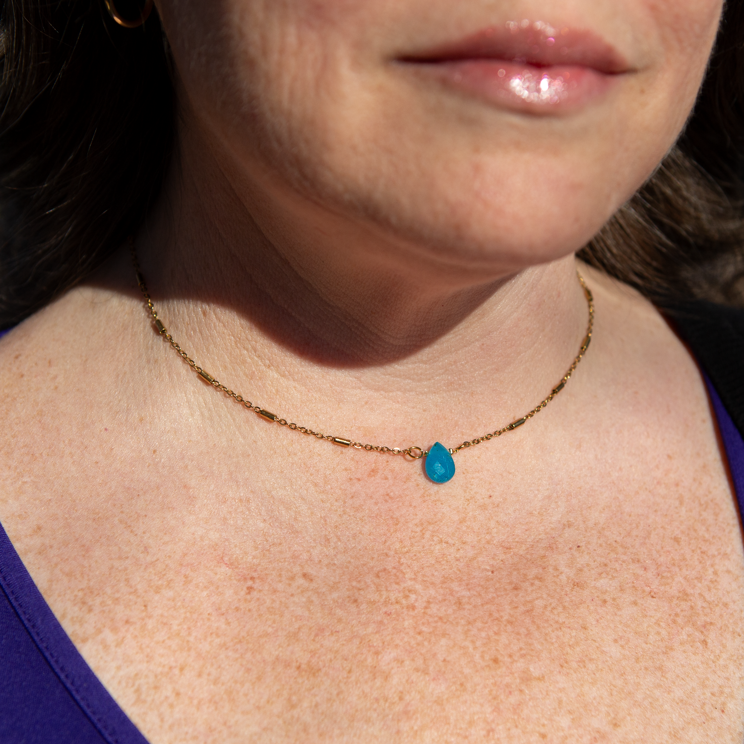 Agate - Barrel Chain Necklace