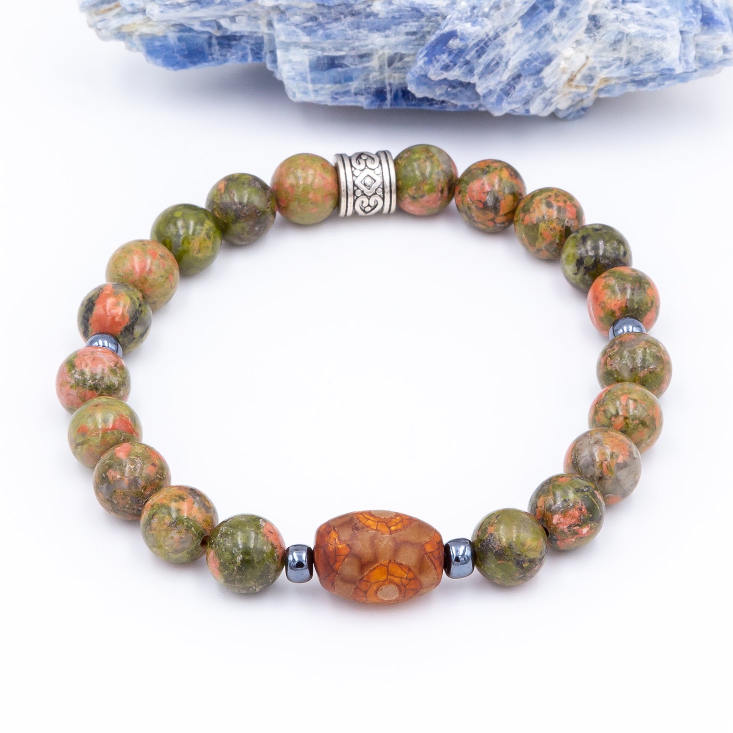 Men's Unakite Agate Bracelet