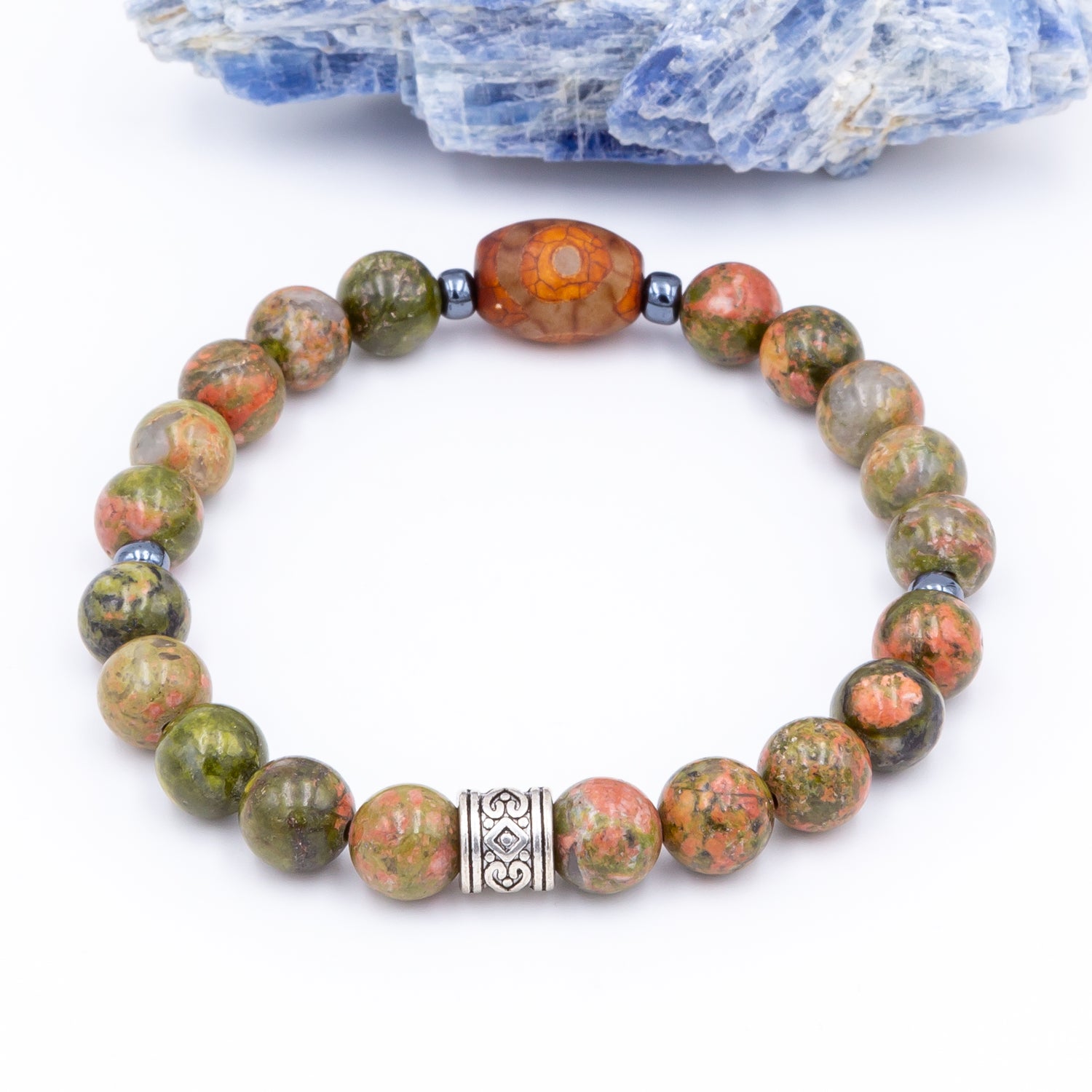 Men's Unakite Agate Bracelet