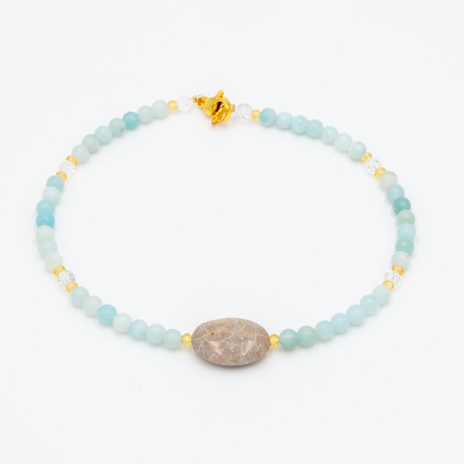 Amazonite - Coral Anklet
