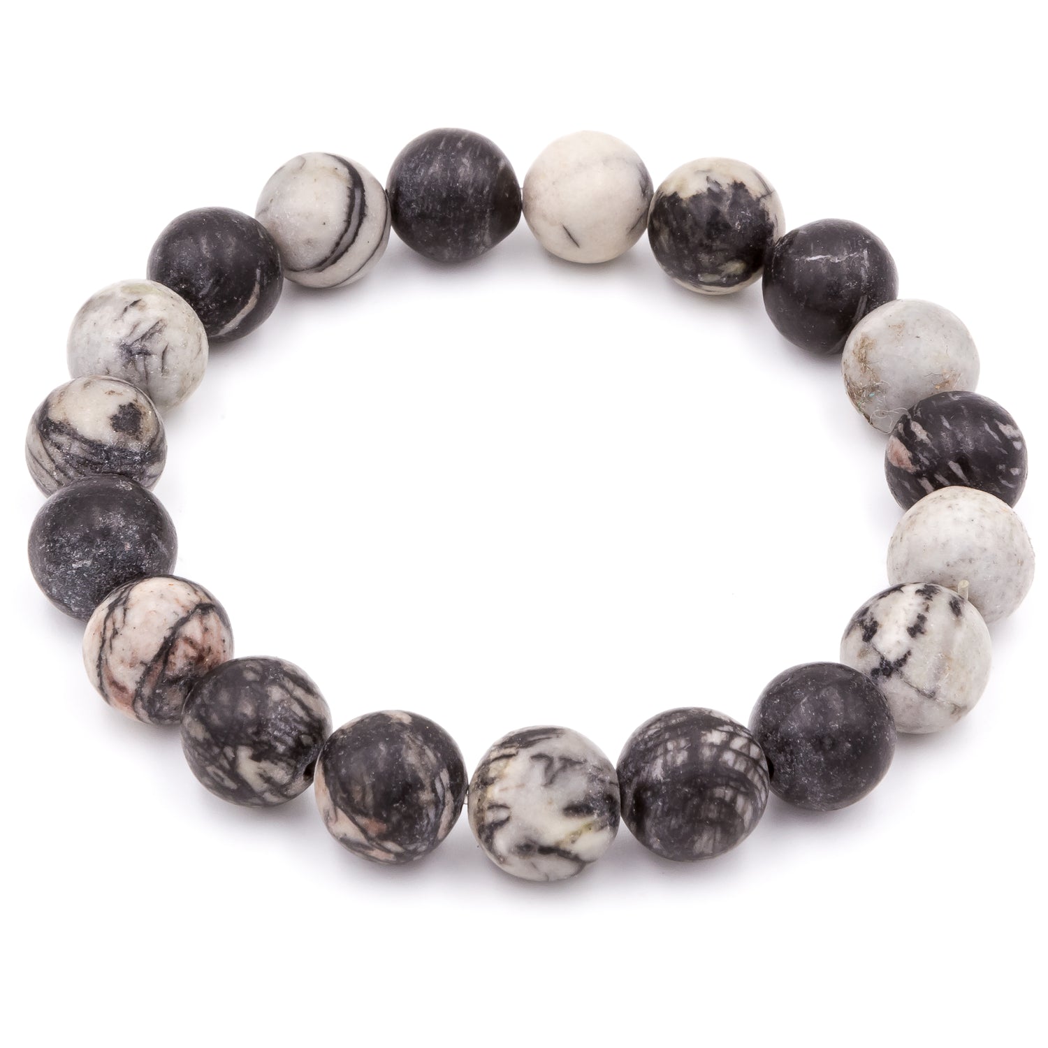 Spiderweb Jasper ManStuff Gemstone Bracelets by Purple Girl Designs. Handmade in Charlotte, North Carolina.