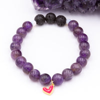 Amethyst Lava Love Bracelet