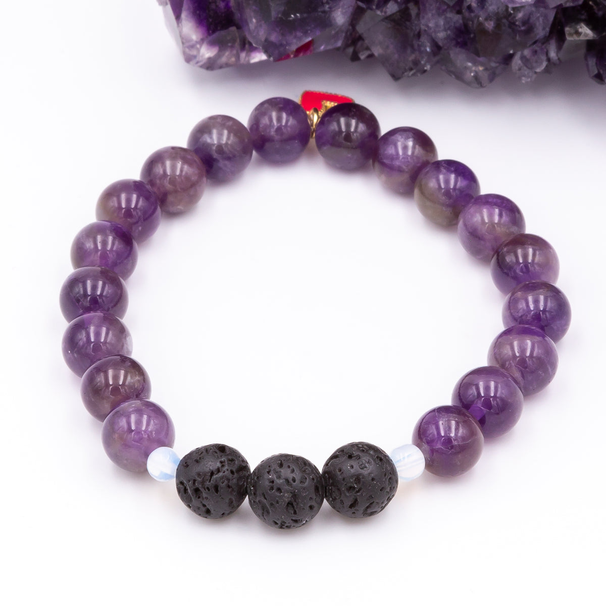 Amethyst Lava Love Bracelet