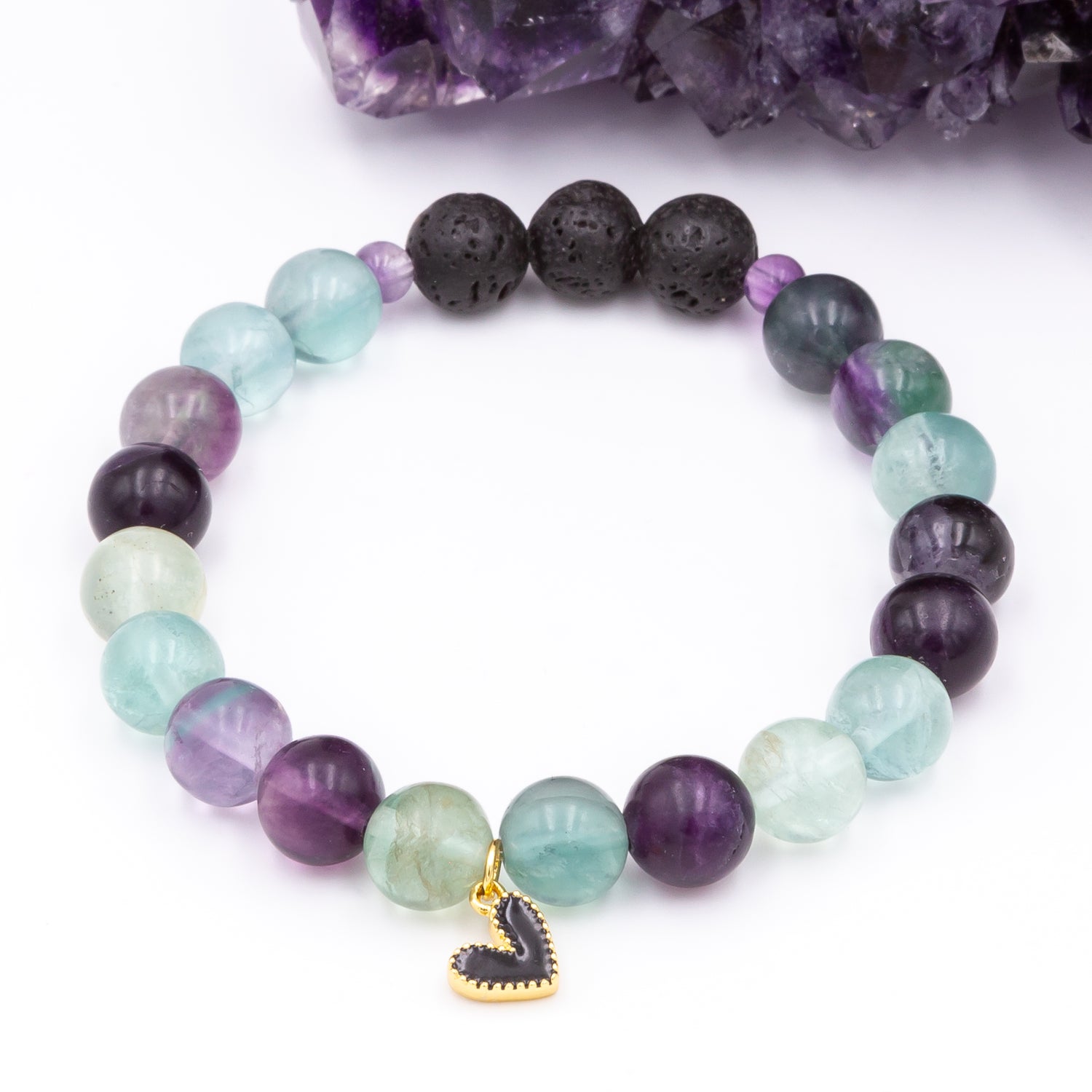 Fluorite Lava Love Bracelet