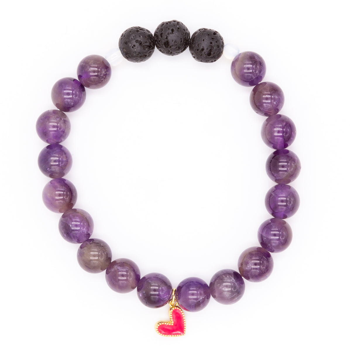 Amethyst Lava Love Bracelet