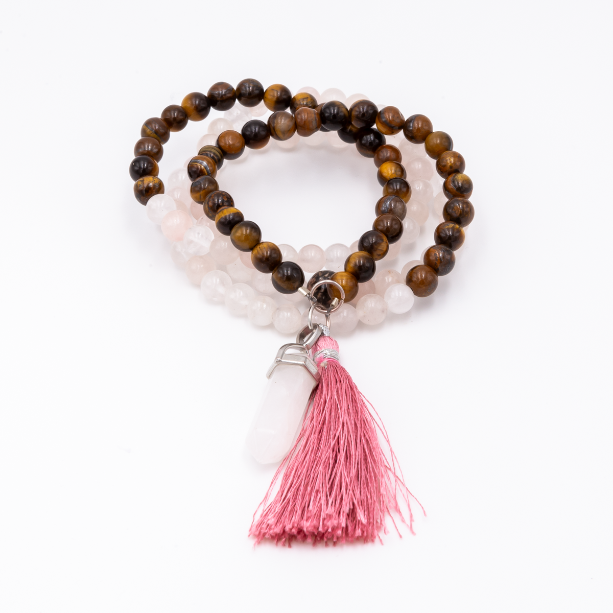Rose Quartz - Tiger Eye Necklace