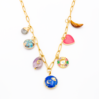 Multi Charm - Paper Clip Necklace