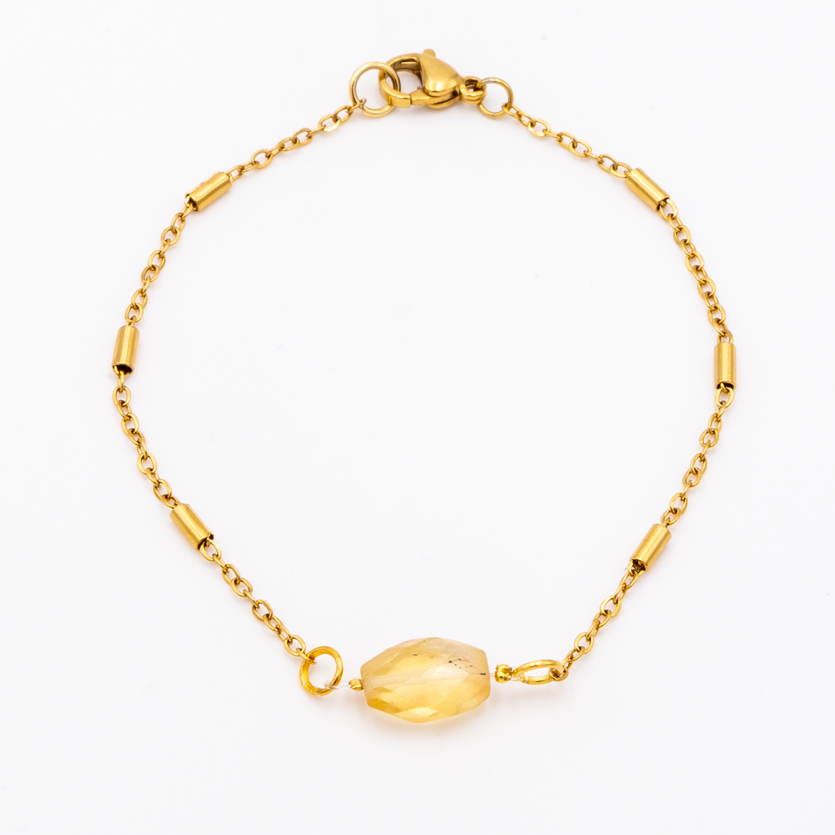 Citrine - Barrel Chain Bracelet