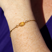 Citrine - Barrel Chain Bracelet