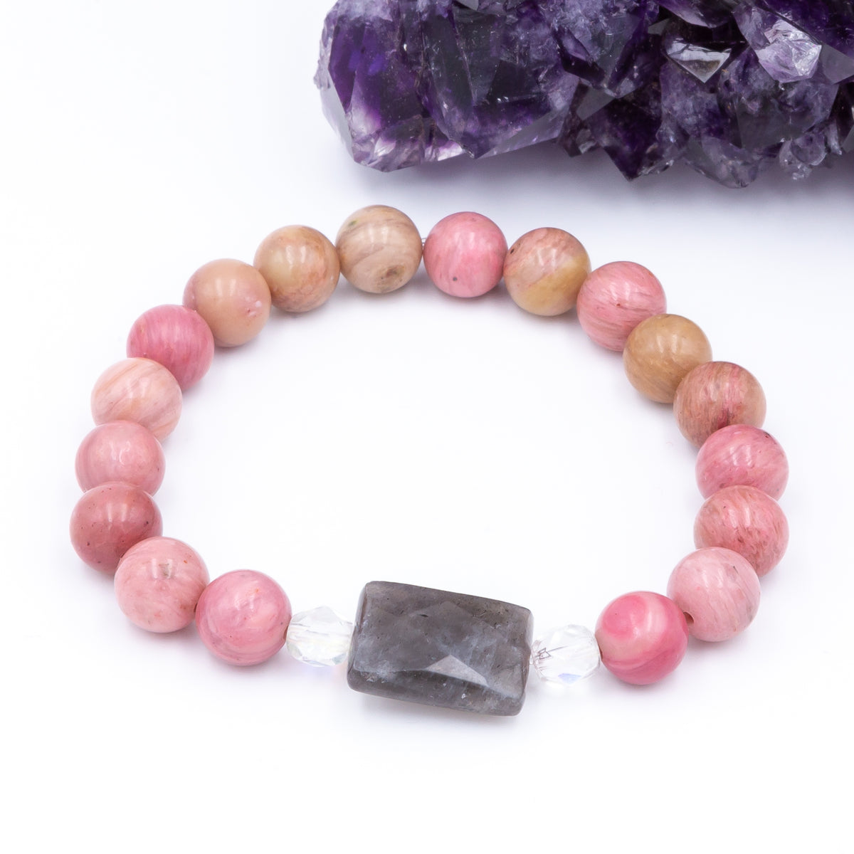 Rhodochrosite Labradorite Bracelet