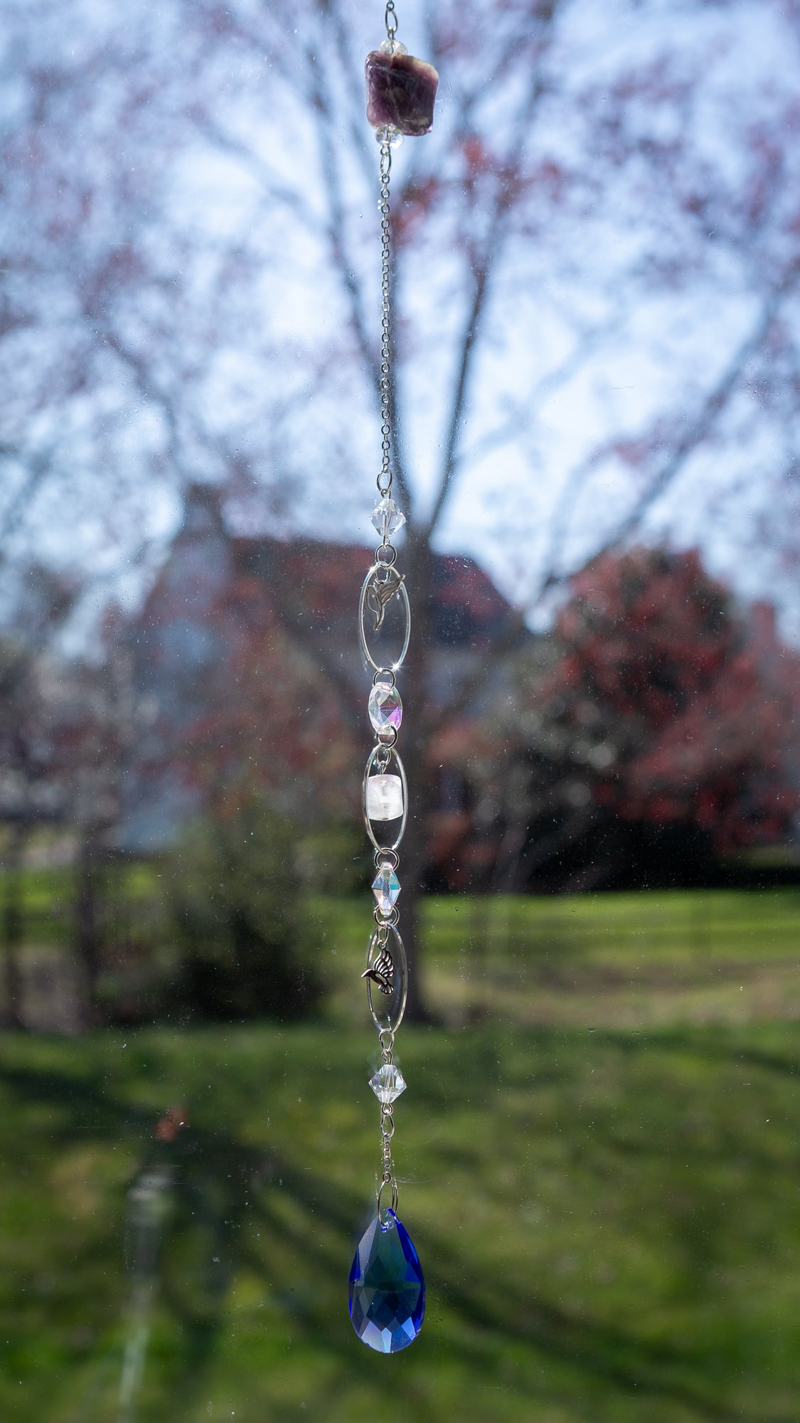 Amethyst - Hummingbird Suncatcher