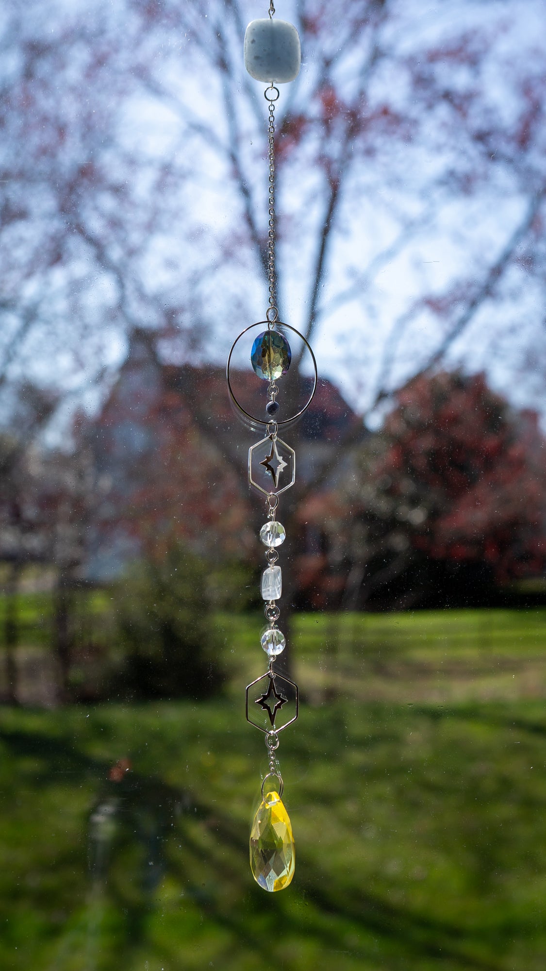 Blue Aventurine - Fluorite Suncatcher