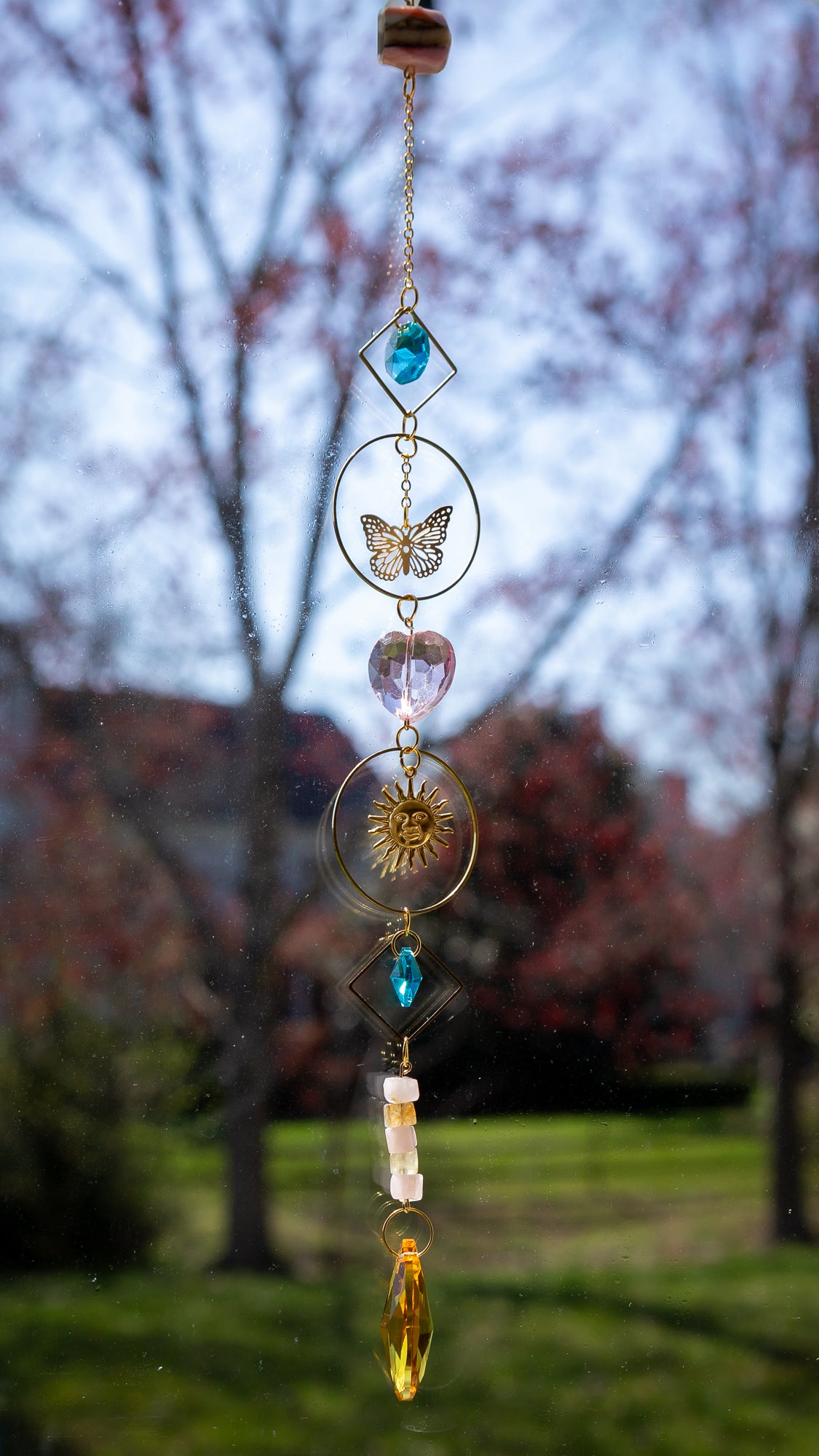 Pink Opal - Rose Quartz Suncatcher
