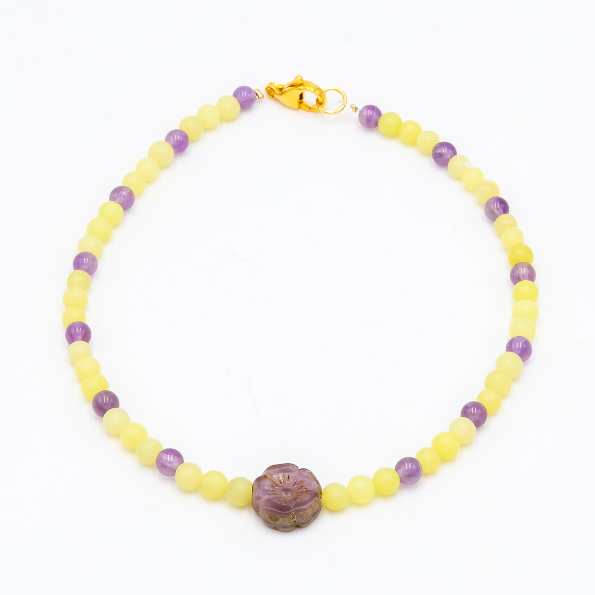 Peridot Jasper - Amethyst Anklet