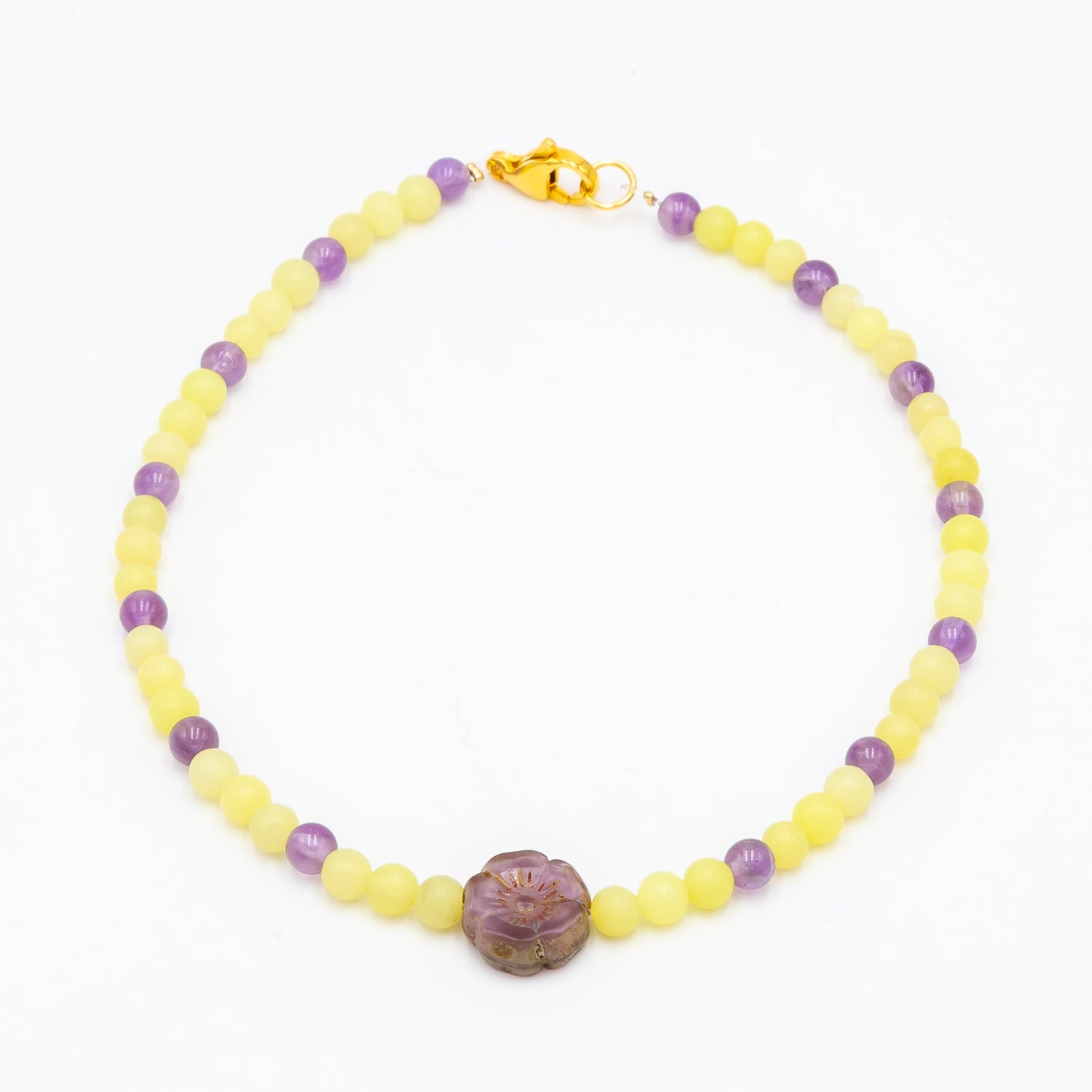 Peridot Jasper - Amethyst Anklet