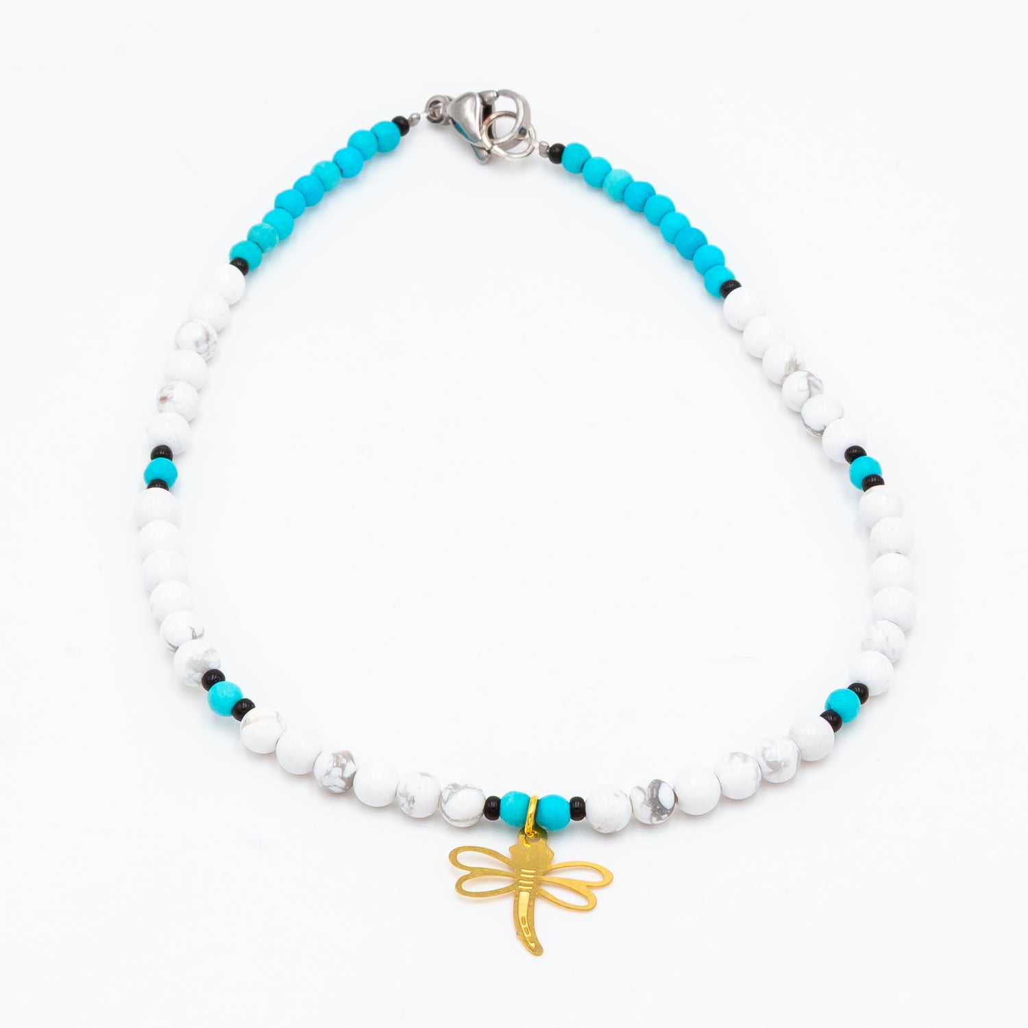 Howlite - Magnasite Anklet
