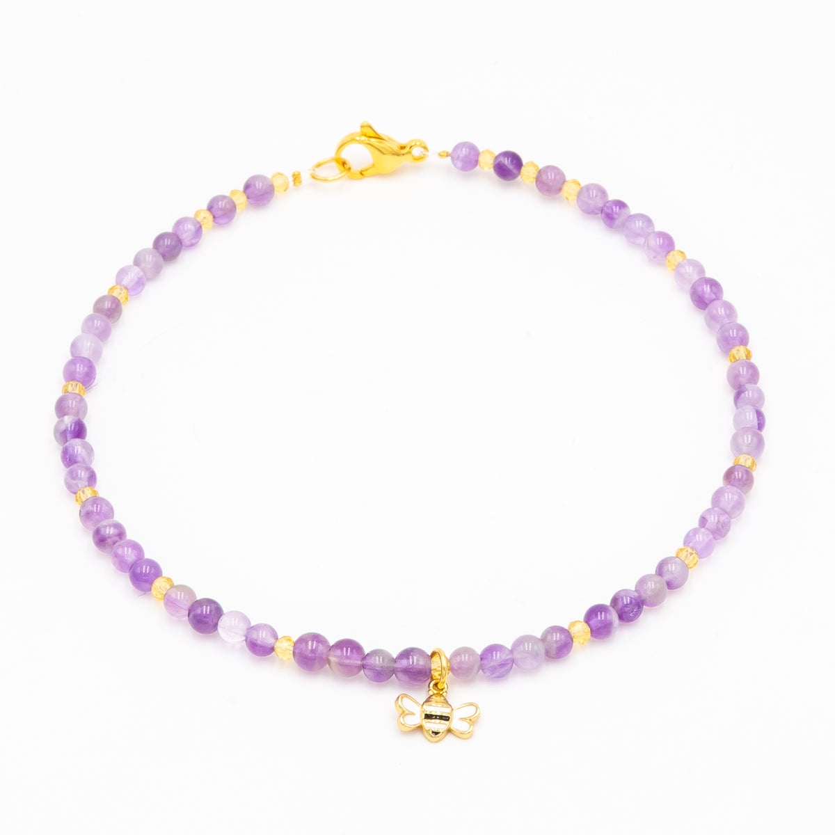 Amethyst - Bumblebee Anklet