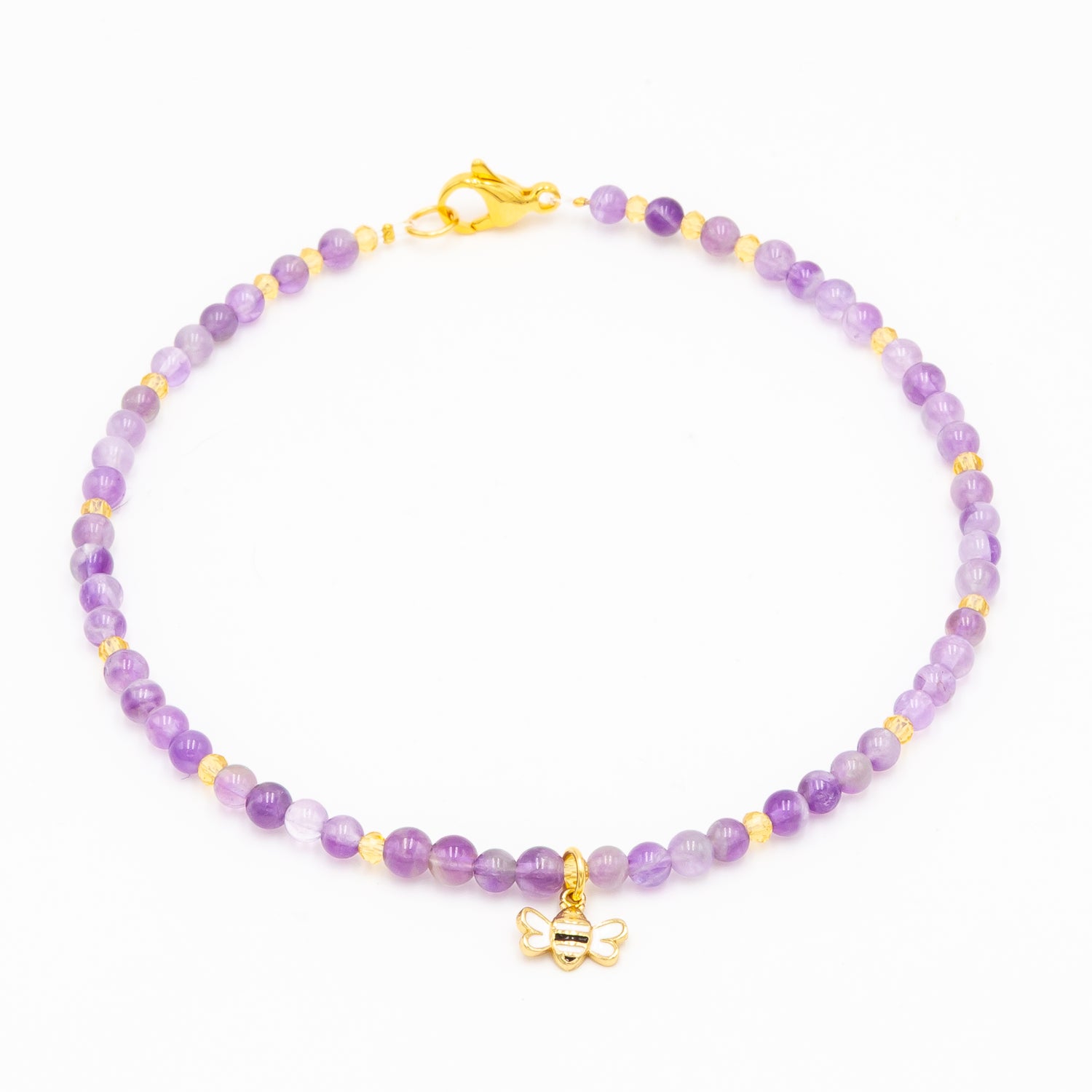 Amethyst - Bumblebee Anklet
