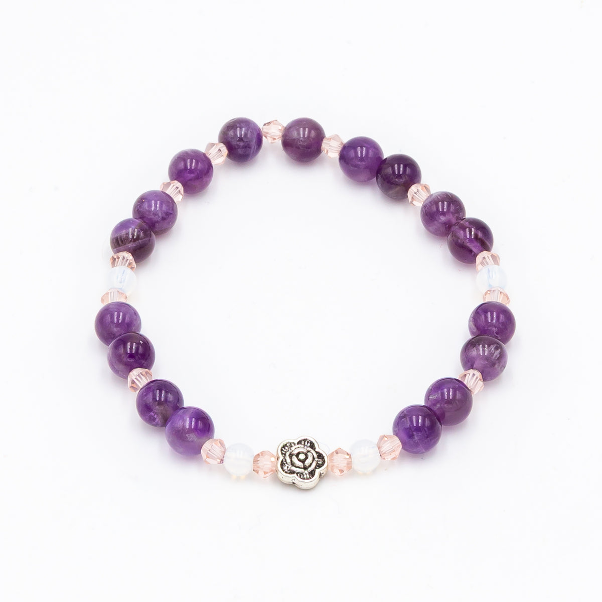 Amethyst - Flower Bracelet