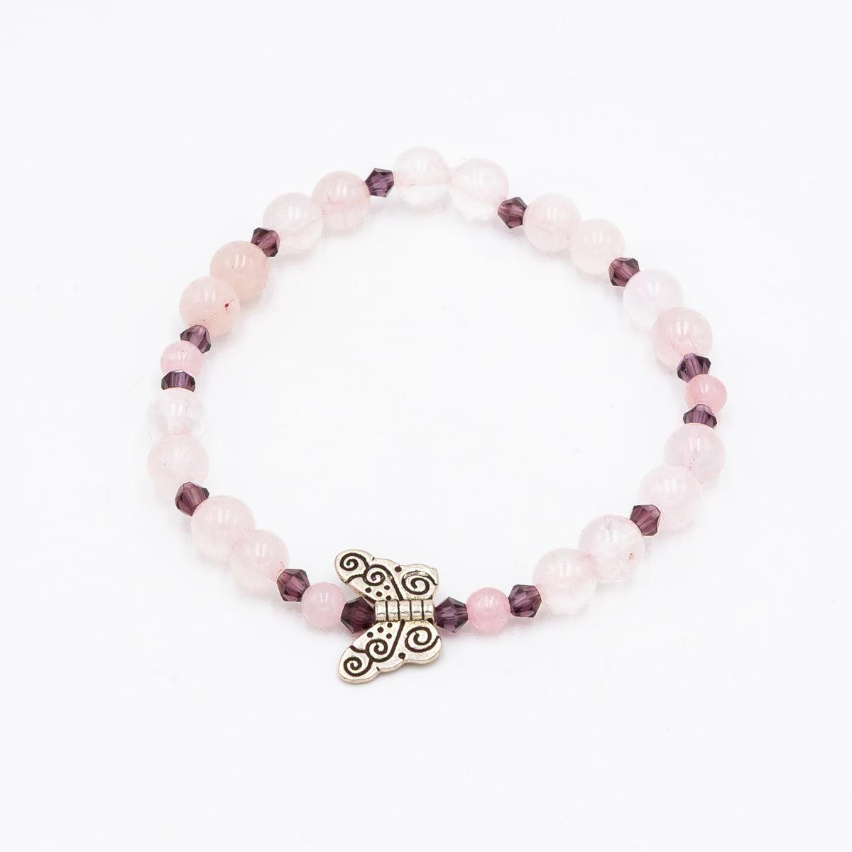 Rose Quartz - Butterfly Bracelet