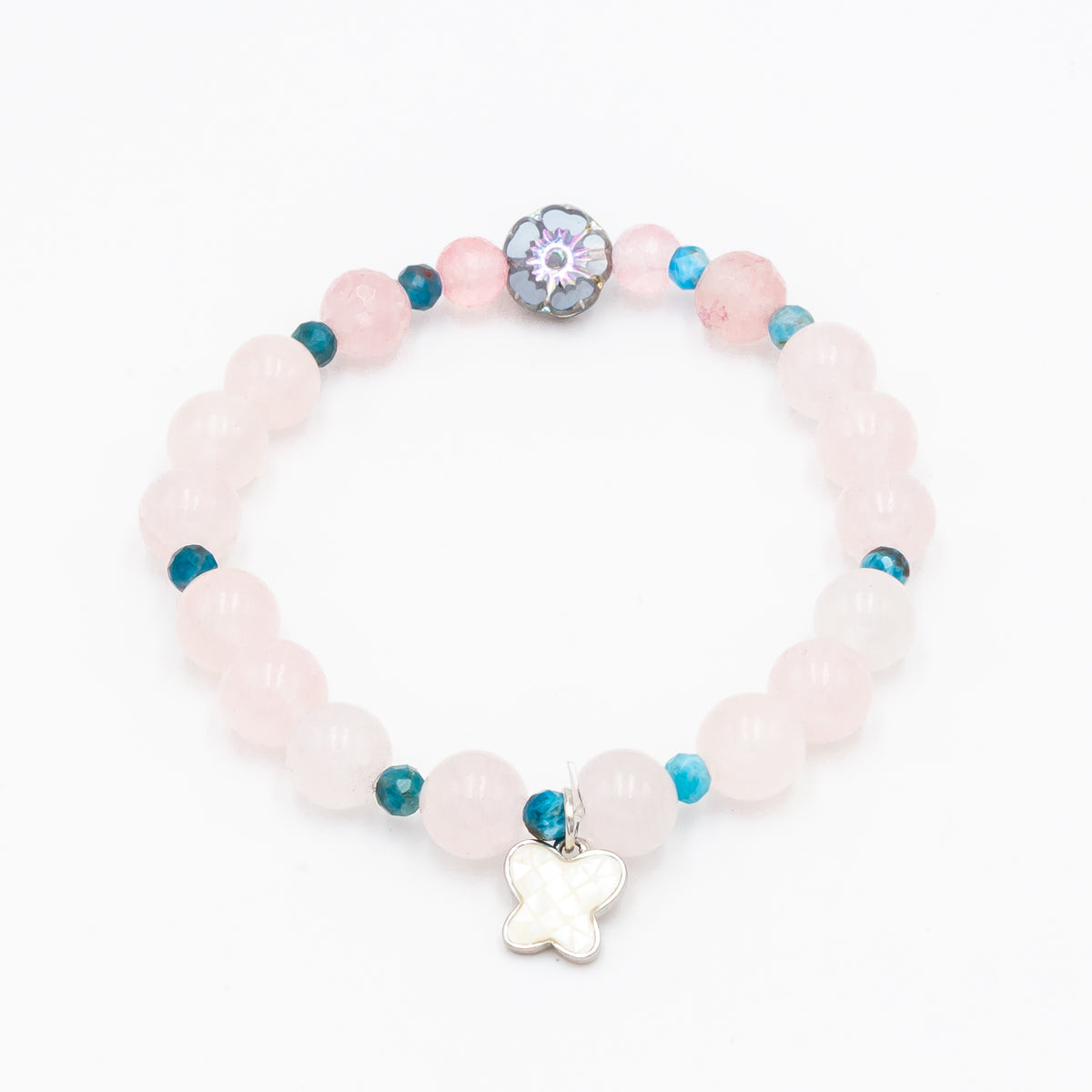Rose Quartz - Flower Bracelet
