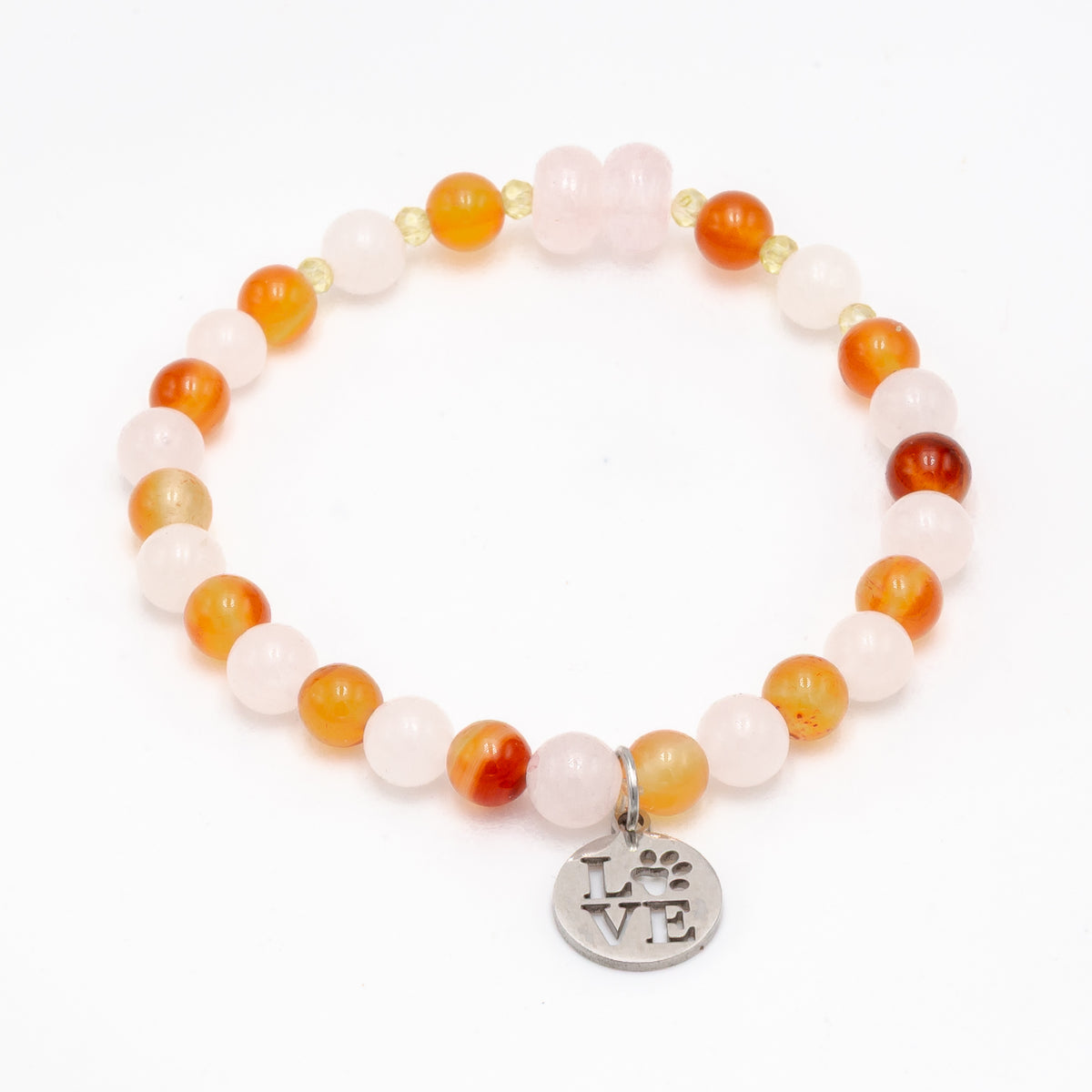 Rose Quartz and Carnelian Bracelet