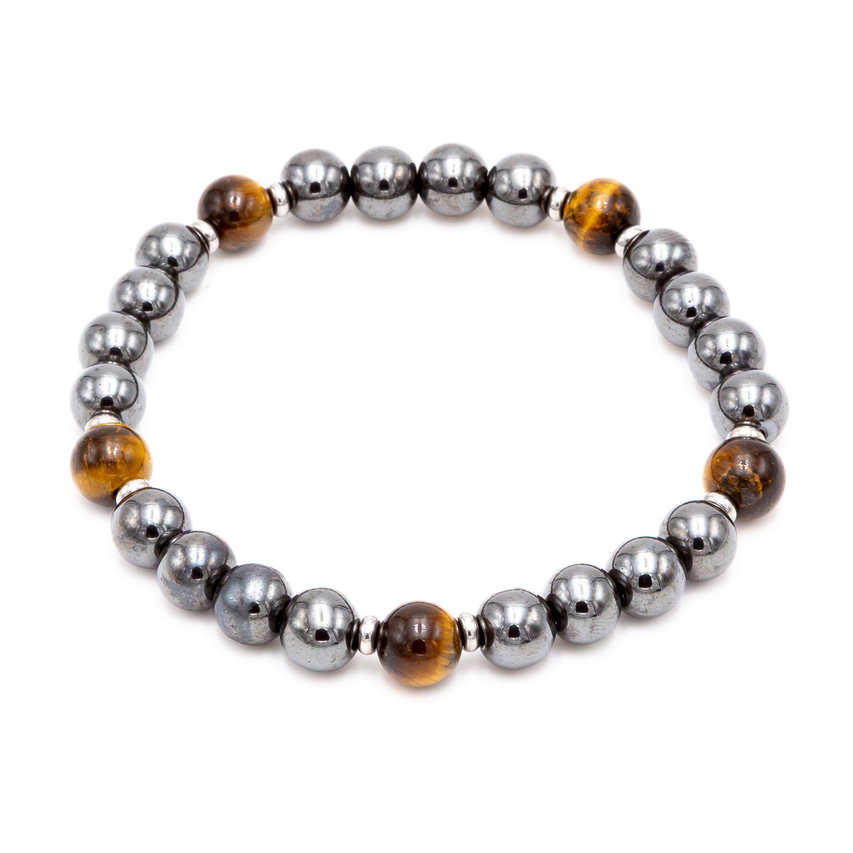 Men's Hematite and Tiger Eye Bracelet