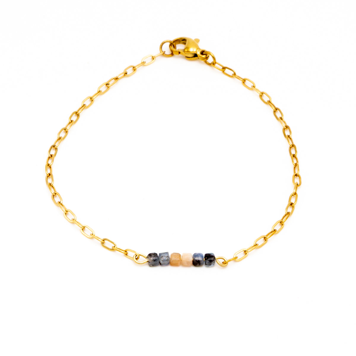 Kyanite Sunstone Bar Bracelet