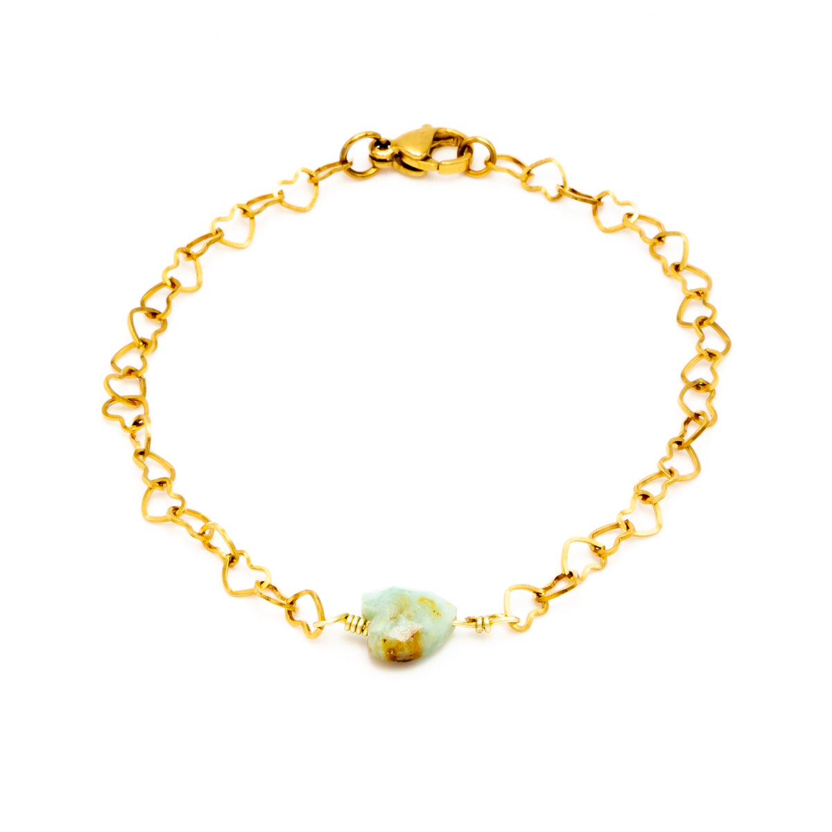 AAA Green Opal Heart Bracelet