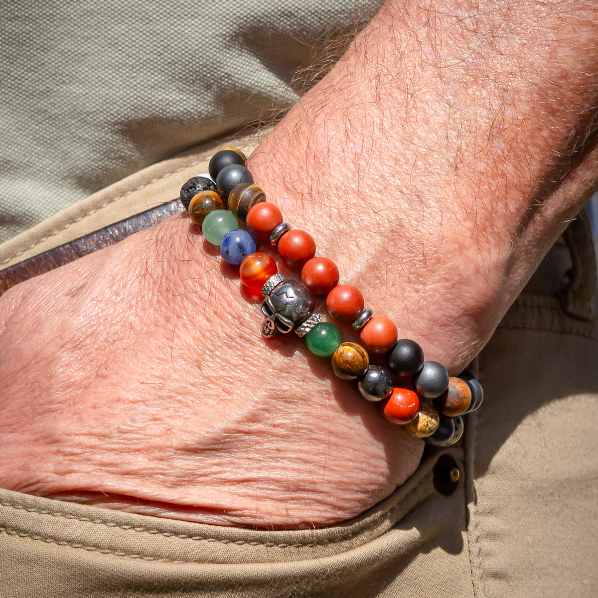Men's PGD Chakra Skull Bracelet