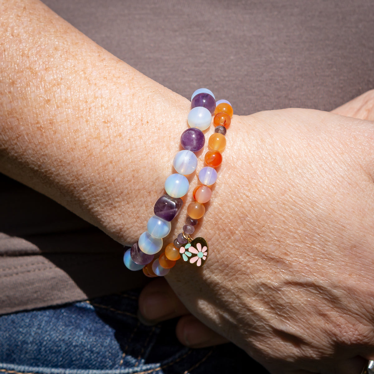 Amethyst and Opalite Bracelet