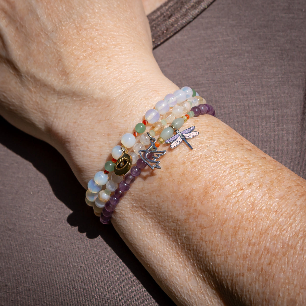 Amethyst Dragonfly Bracelet