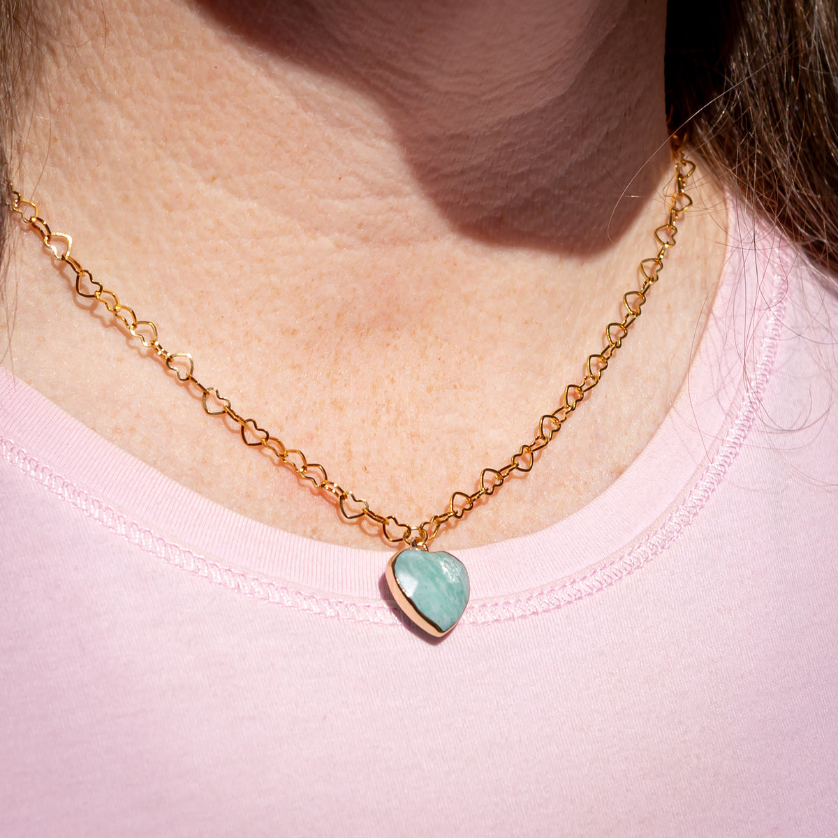 Amazonite Heart Necklace