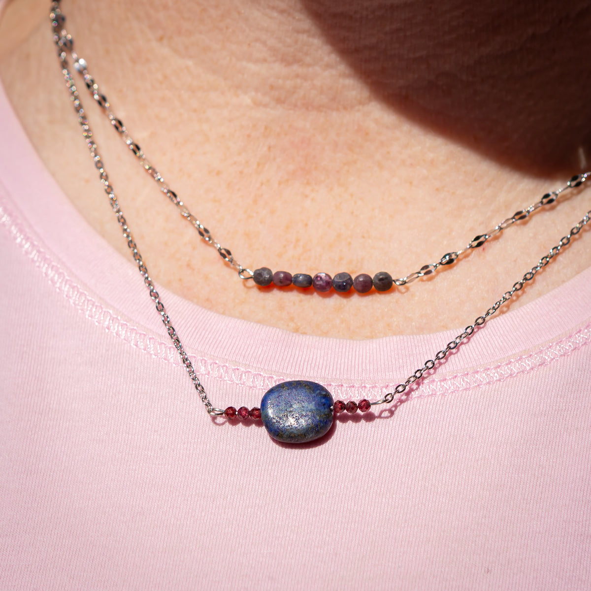 Lapis Lazuli Garnet Necklace