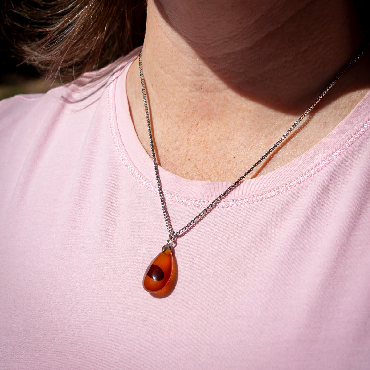 Carnelian Teardrop Necklace
