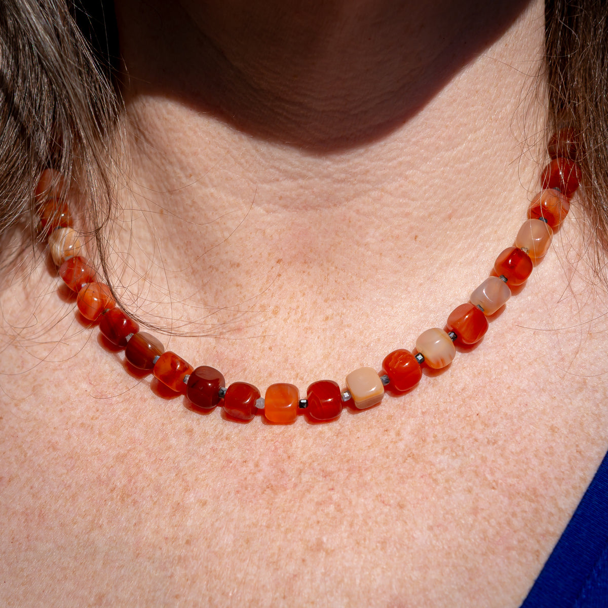 Carnelian Cube Necklace
