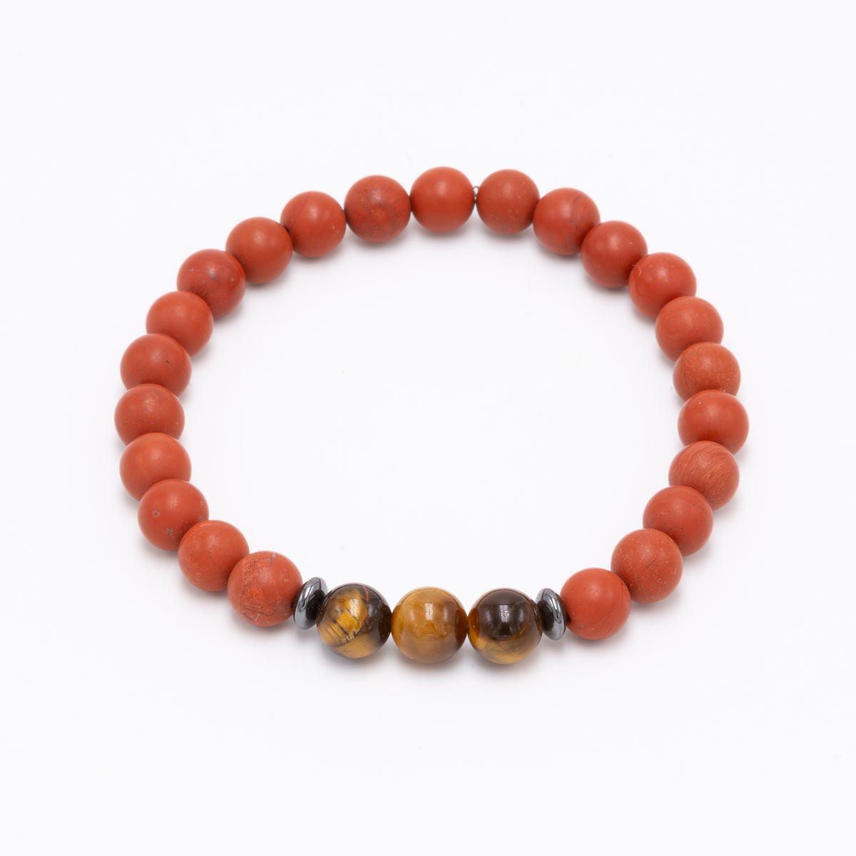 Men's Red Jasper Tiger Eye Frosted
