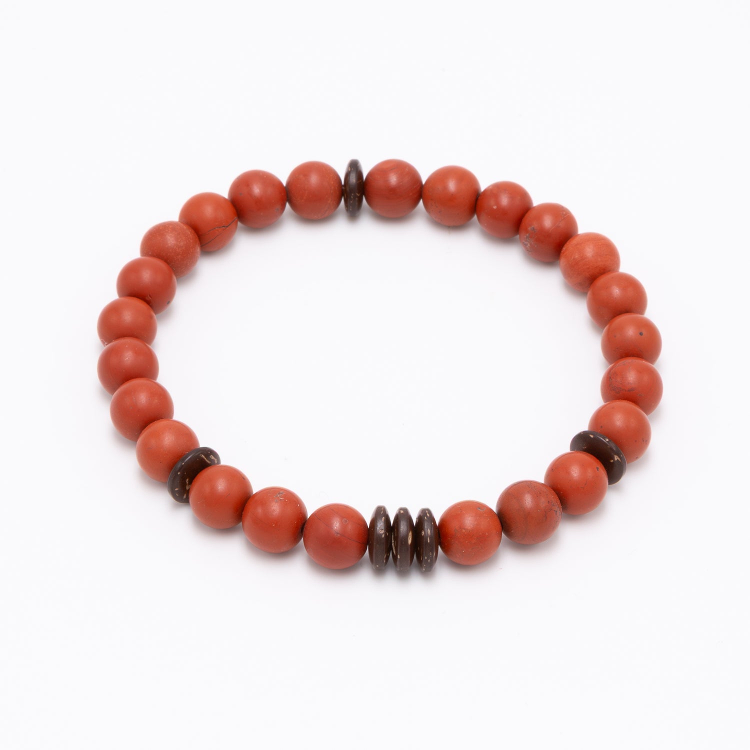 Men's Red Jasper Coconut Wood