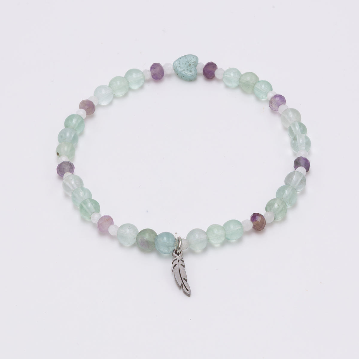 Fluorite Feather Bracelet