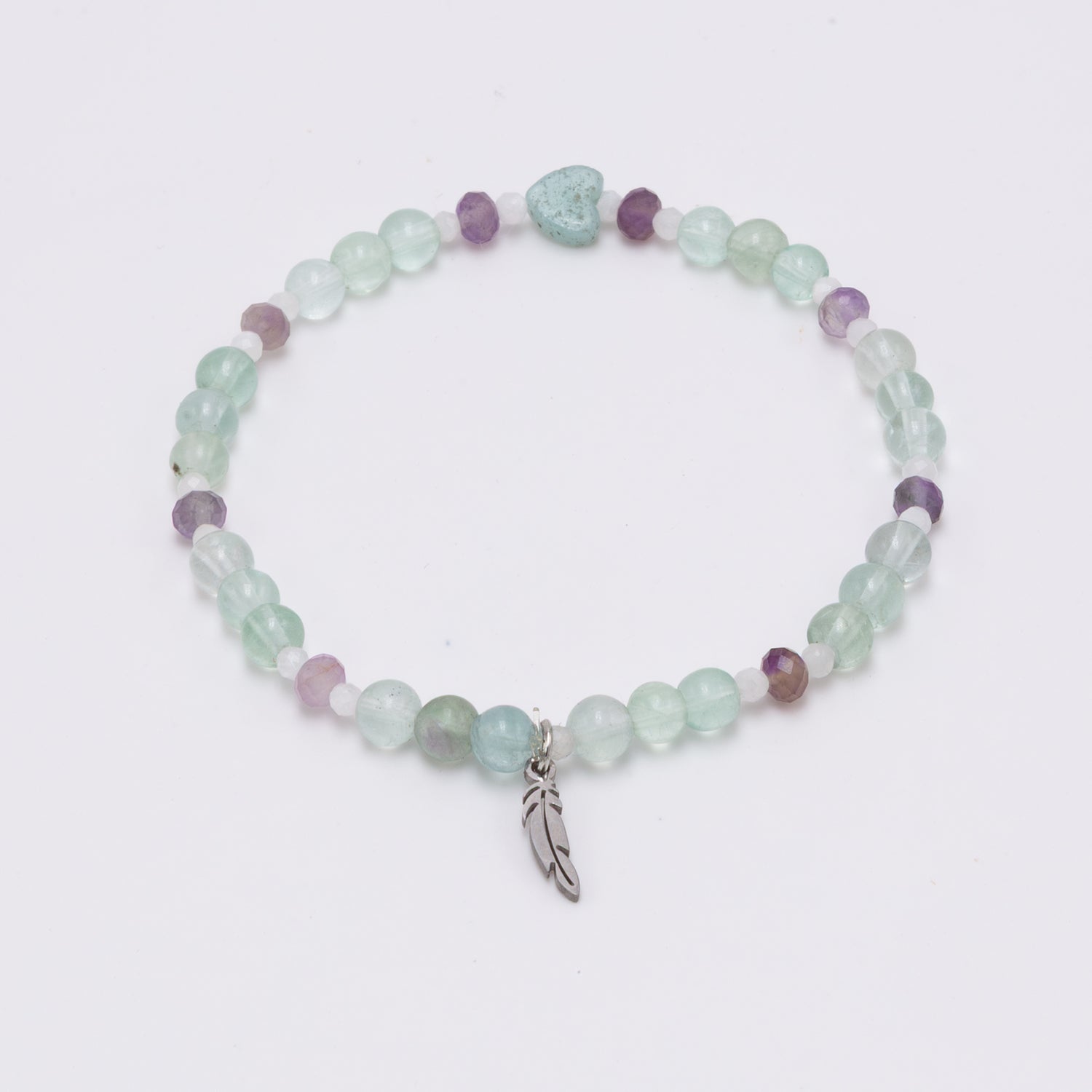 Fluorite Feather Bracelet
