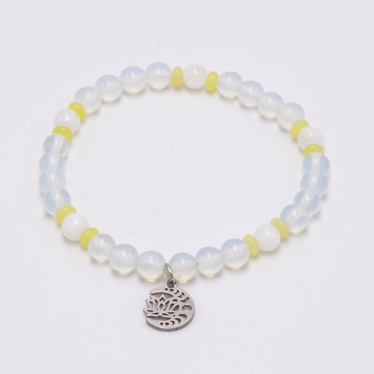 Opalite Olive Jade Lotus Bracelet