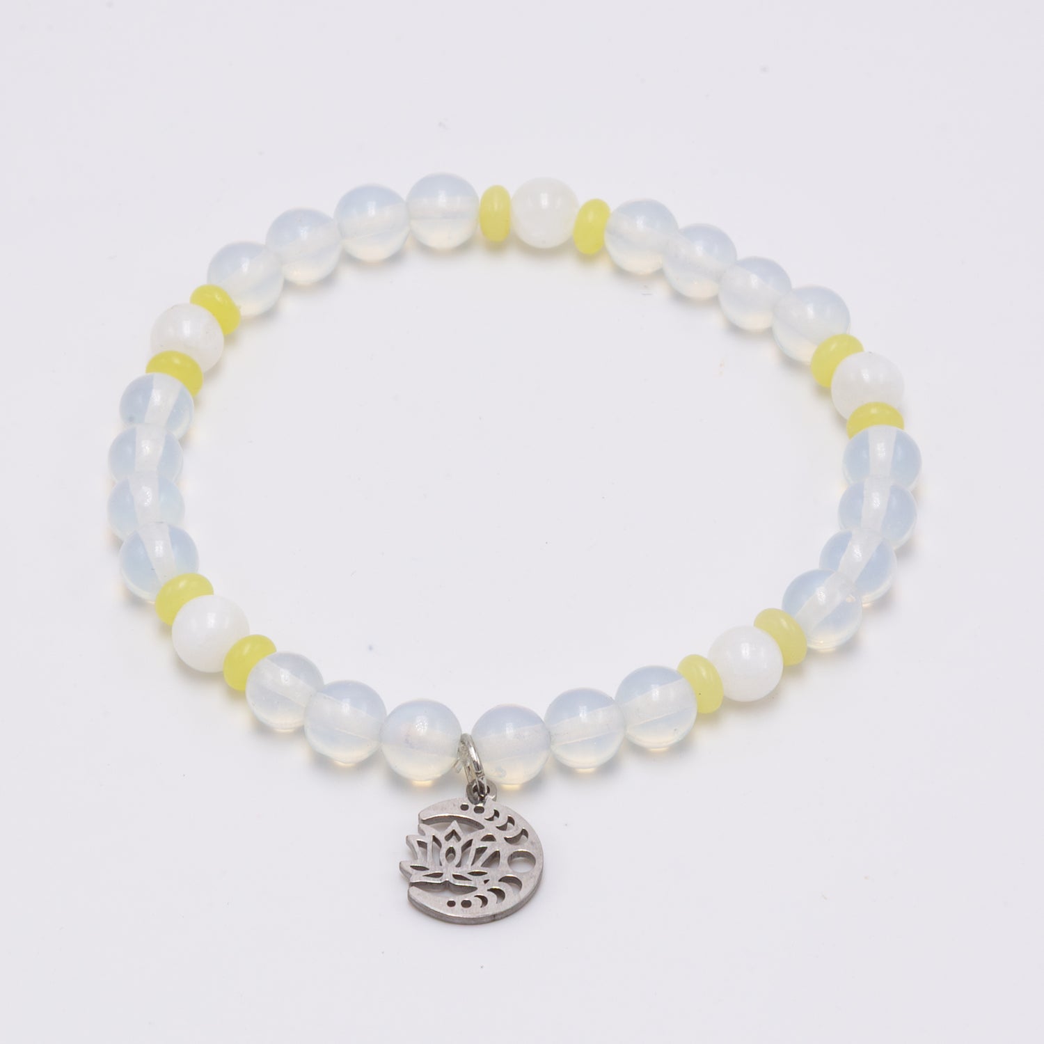 Opalite Olive Jade Lotus Bracelet