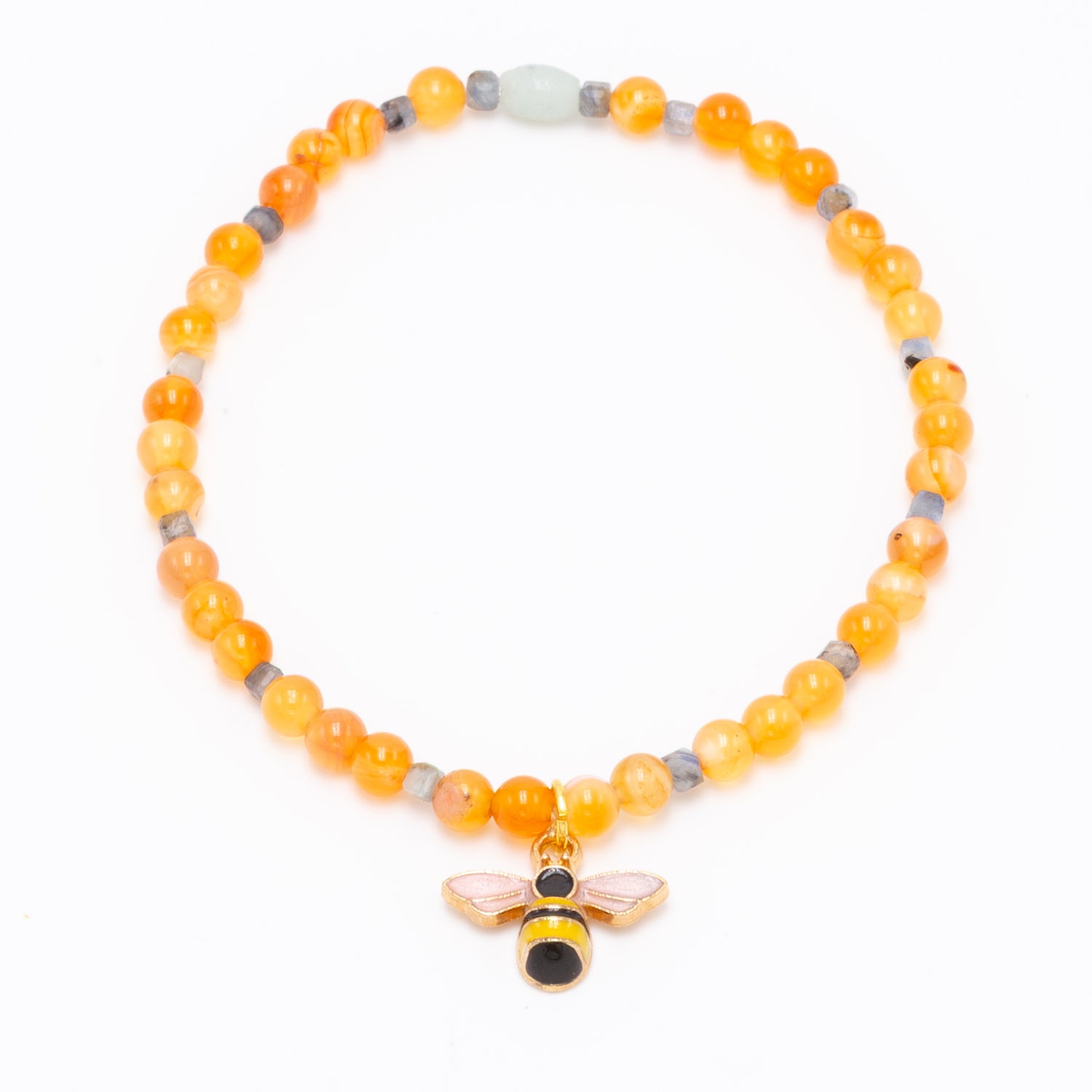 Carnelian Kyanite Bee Bracelet