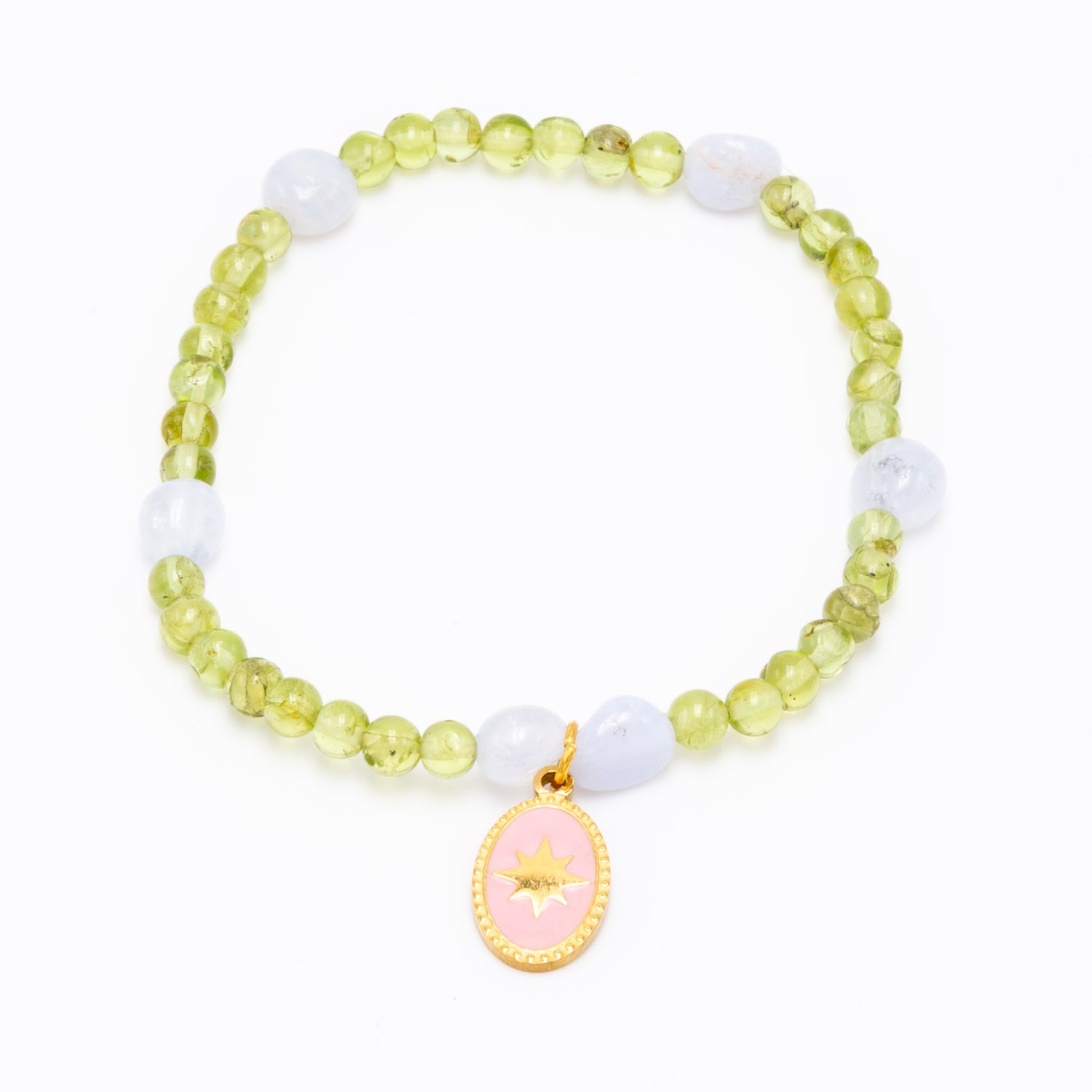 Peridot Blue Lace Star Bracelet
