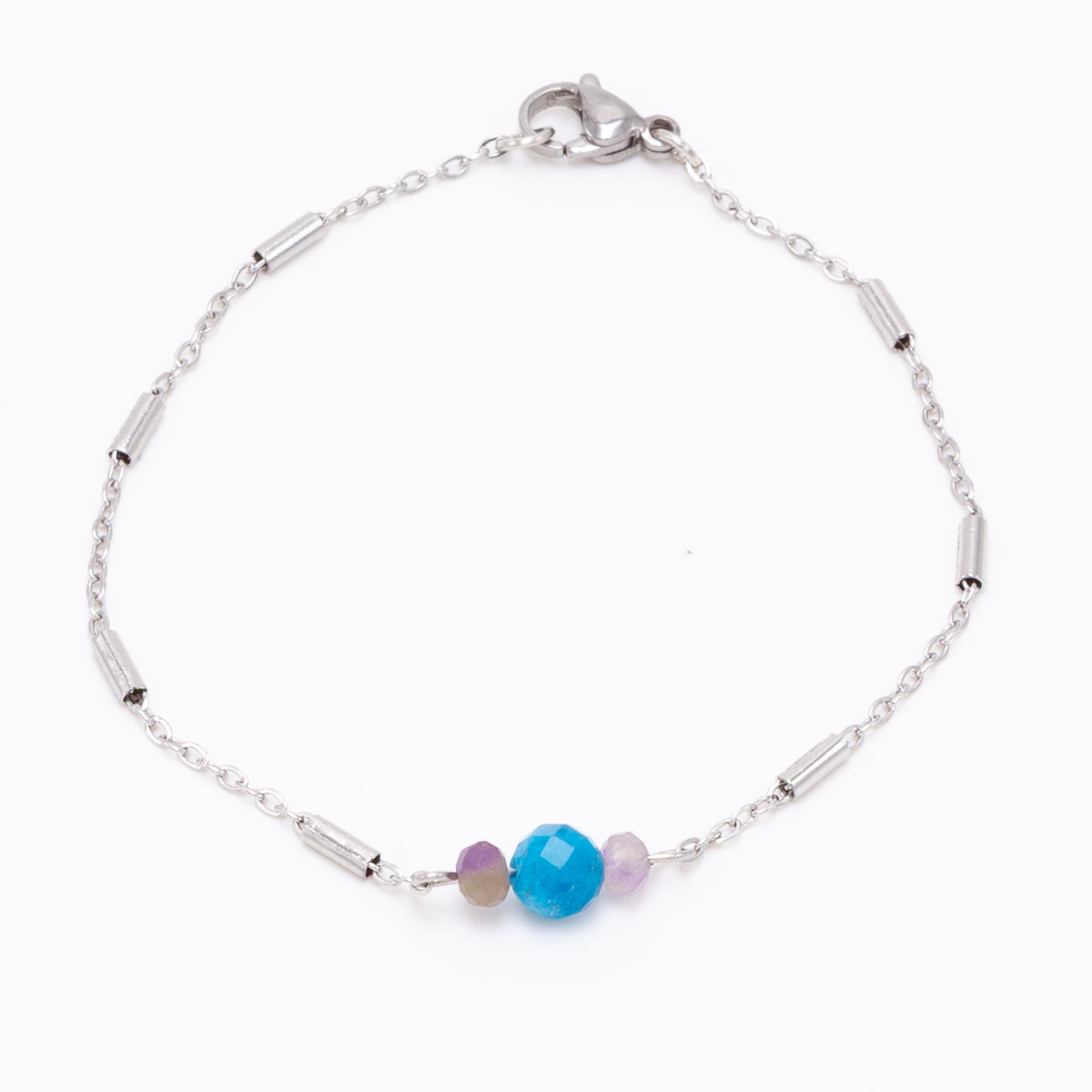 Apatite Amethyst Bar Bracelet